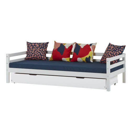 Housse de matelas pour 90 x 200 cm, hauteur 12 cm en bleu orion