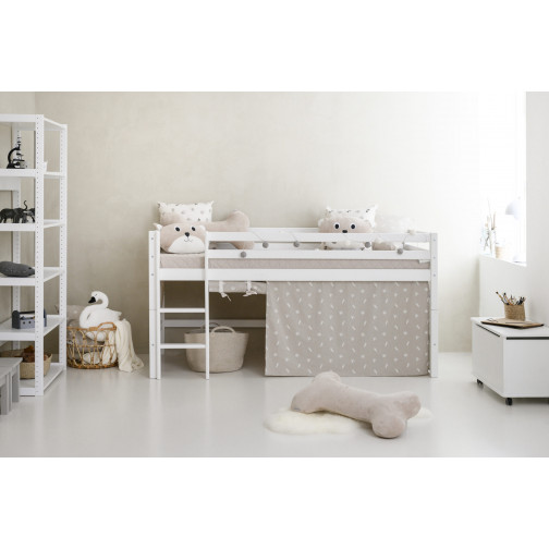 Housse de matelas pour 90 x 200 cm, hauteur 12 cm dans le nuage d'argent