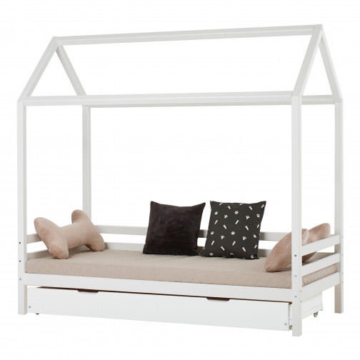 Housse de matelas pour 90 x 200 cm, hauteur 12 cm dans le nuage d'argent