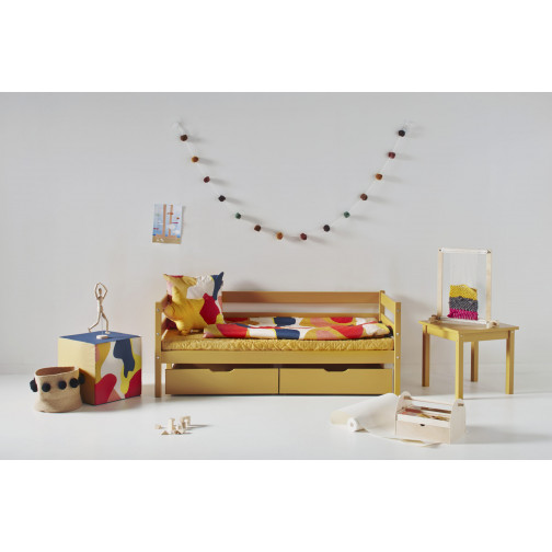 Couvercle matelas matelassé pour 70 x 160 cm, hauteur 9 cm en jaune automne