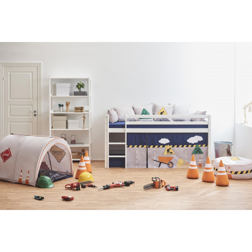 Couvercle matelas matelassé pour 90 x 200 cm, hauteur 9 cm en bleu patriote