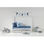 Couvercle matelas matelassé pour 70 x 160 cm, hauteur 9 cm en bleu de rêve bleu