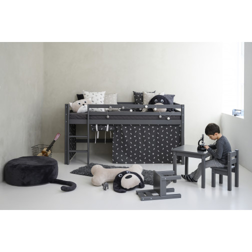 Couvercle matelas matelassé pour 90 x 200 cm, hauteur 9 cm en granit gris