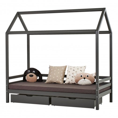 Couvercle matelas matelassé pour 90 x 200 cm, hauteur 9 cm en granit gris