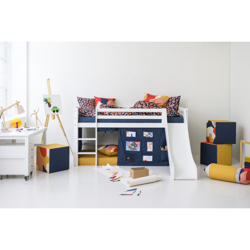 Couvercle matelas matelassé pour 90 x 200 cm, hauteur 9 cm en bleu orion