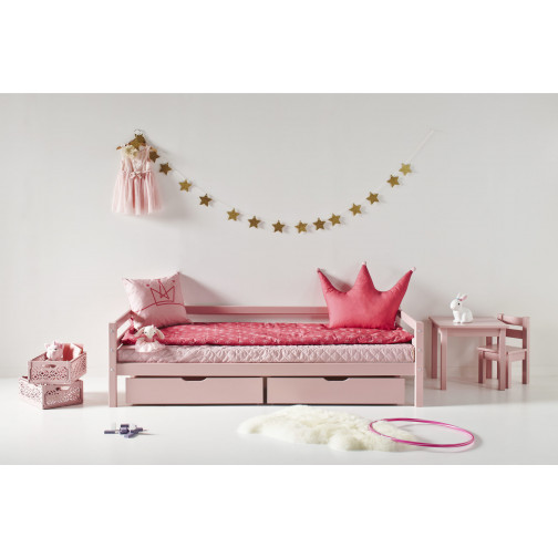 Couverture matelassée matelassée pour 90 x 200 cm, hauteur 9 cm de rose pâle