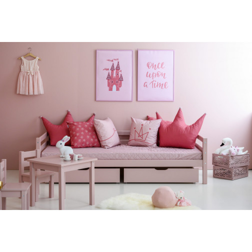 Couverture matelassée matelassée pour 90 x 200 cm, hauteur 9 cm de rose pâle