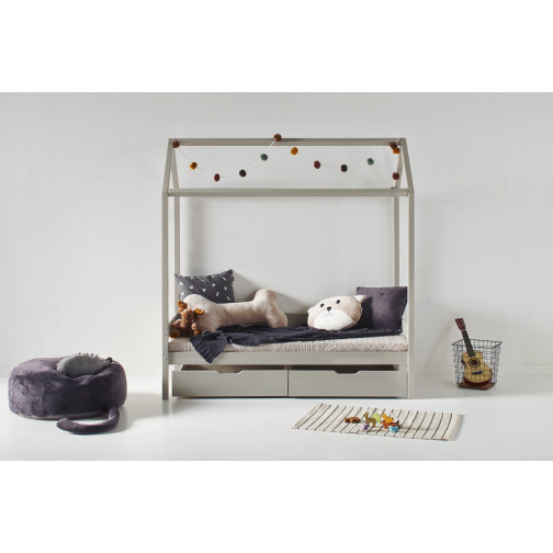 Couvercle matelas matelassé pour 70 x 160 cm, hauteur 9 cm dans le nuage d'argent