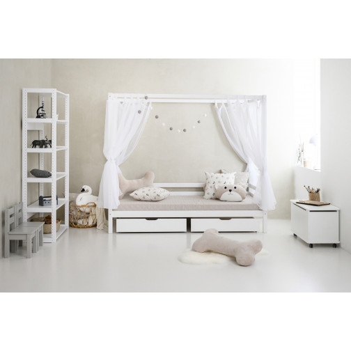 Couverture matelassée matelassée pour 90 x 200 cm, hauteur 9 cm dans le nuage d'argent