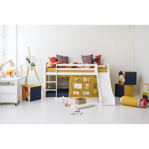 Couvercle matelas matelassé pour 90 x 200 cm, hauteur 12 cm en jaune automne