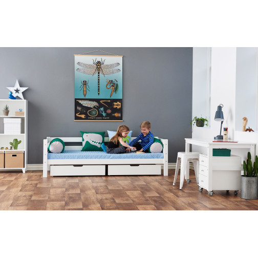 Couverture matelassée matelassée pour 90 x 200 cm, hauteur 12 cm en bleu cerulean