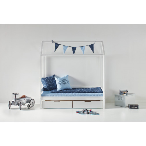 Couvercle matelas matelassé pour 70 x 160 cm, hauteur 12 cm en bleu de rêve bleu