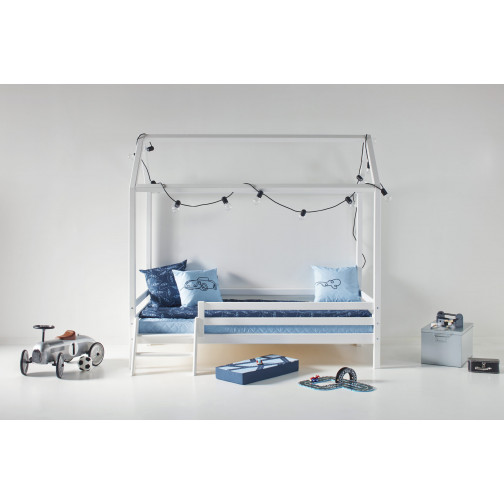 Couvercle matelas matelassé pour 90 x 200 cm, hauteur 12 cm en bleu de rêve bleu