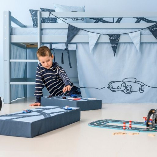 Couvercle matelas matelassé pour 90 x 200 cm, hauteur 12 cm en bleu de rêve bleu