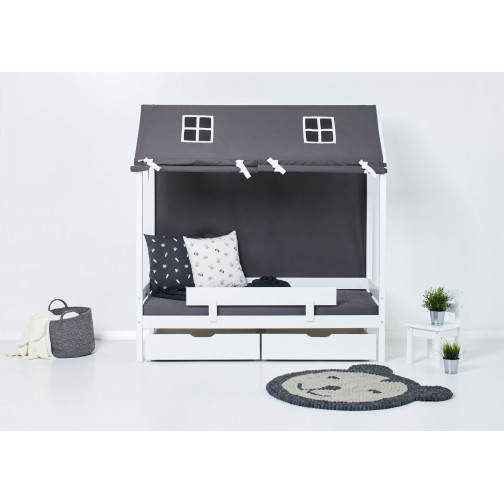 Couvercle matelas matelassé pour 70 x 160 cm, hauteur 12 cm en granit gris