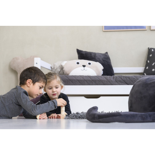 Couvercle matelas matelassé pour 70 x 160 cm, hauteur 12 cm en granit gris