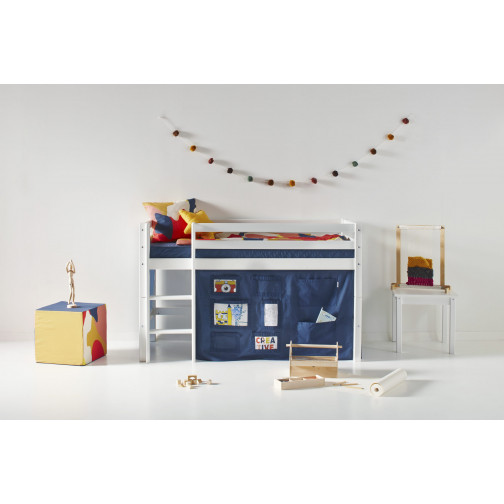 Couvercle matelas matelassé pour 70 x 160 cm, hauteur 12 cm en bleu orion