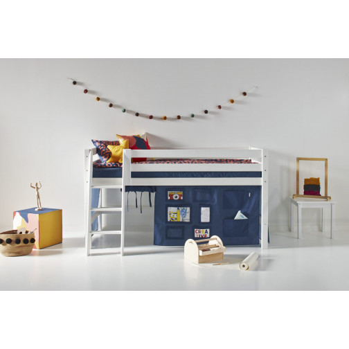 Couvercle matelas matelassé pour 90 x 200 cm, hauteur 12 cm en bleu orion