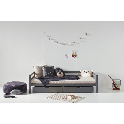 Couverture matelassée matelassée pour 90 x 200 cm, hauteur 12 cm dans le nuage d'argent