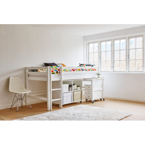 Couverture matelassée matelassée pour 90 x 200 cm, hauteur 12 cm en blanc