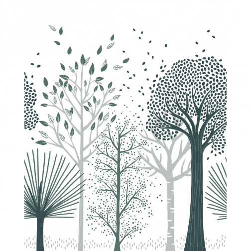 PAPIER PEINT DÉCOR - FORÊT BLEUE