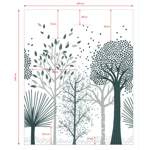 PAPIER PEINT DÉCOR - FORÊT BLEUE