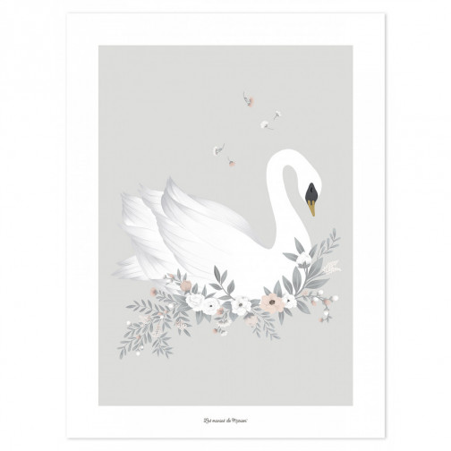 AFFICHE (30 X 40 CM) - LE CYGNE (FOND...
