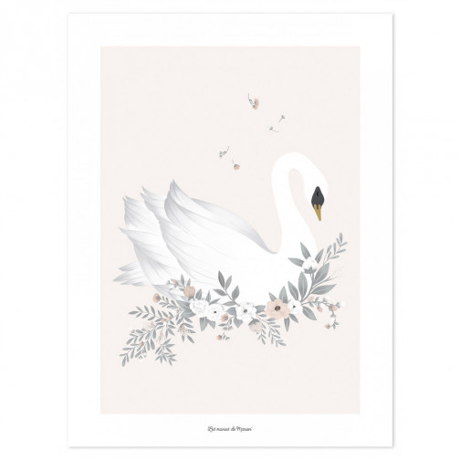 AFFICHE (30 X 40 CM) - LE CYGNE (FOND...