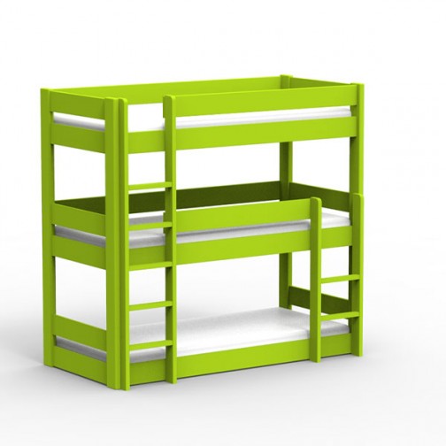 Lit-triple-vert-pomme