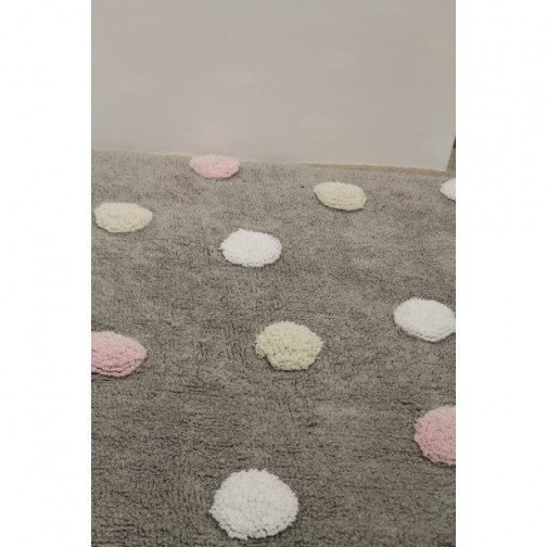 Tapis enfant lavable gris clair à...