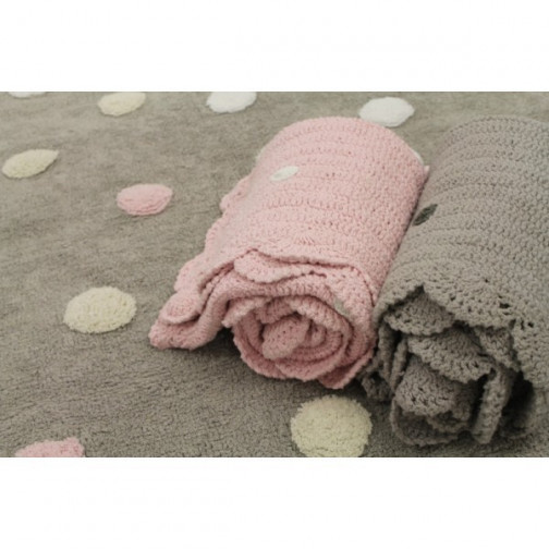 Tapis enfant lavable gris clair à...