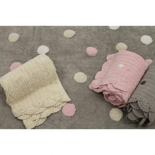 Tapis enfant lavable gris clair à...